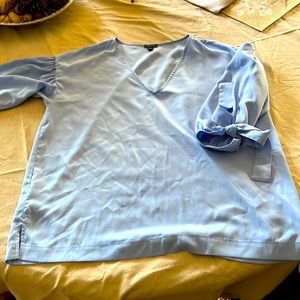 Blue silky Ann Taylor blouse